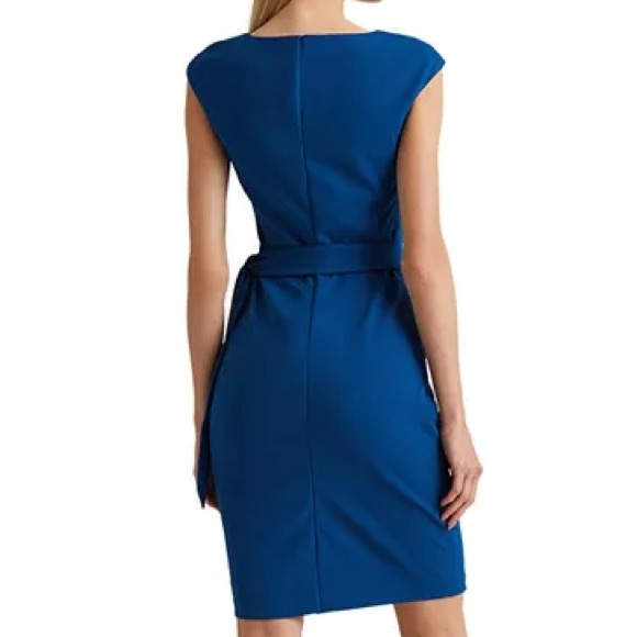 Ralph Lauren Side Sash Crossover V Neck Cocktail Dress size 0 - Picture 2 of 8